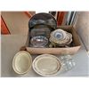 Image 1 : BOX OF ASSORTED CHINA PLATES, SERVING DISHES, ETC