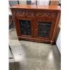 Image 1 : MODERN CARVED AND GLASS DOOR WINE CABINET