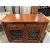 Image 2 : MODERN CARVED AND GLASS DOOR WINE CABINET