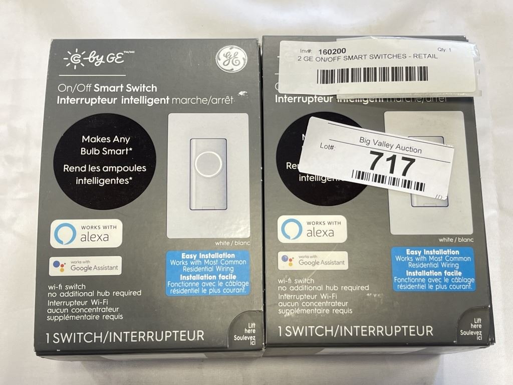 2 GE ON/OFF SMART SWITCHES - RETAIL $159