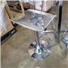 Image 2 : GLASS BAR HEIGHT TABLE WITH 3 ACRYLIC ADJUSTABLE BAR STOOLS