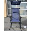 Image 2 : BRAND NEW NAVY FOLDABLE ROCKING CHAIR WITH CANOPY, WITH NECK PILLOW AND FOLD AWAY SUN SHADE, RETAIL 