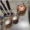 Image 2 : COPPER TEA SET AND WOODEN FIGURES