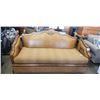 Image 1 : AS NEW ORNATE AND HIGHLY DECORATED SOFA, RETAILS $4800, LEATHER BACKING, AS NEW CONDITION, 1 OF A KI