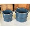 Image 2 : ANTIQUE WOOD FRAME MIRROR AND BUCKETS