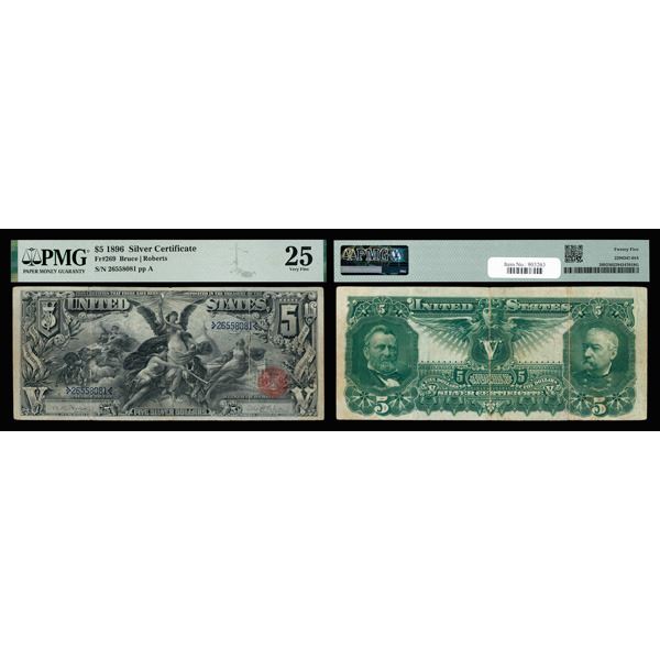 1896, $5 Silver Certificate "Educational Note", PMG Very Fine 25 (Fr-269),