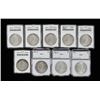 Image 1 : 1880//1921 Morgan Dollars, Graded Group Of 9,