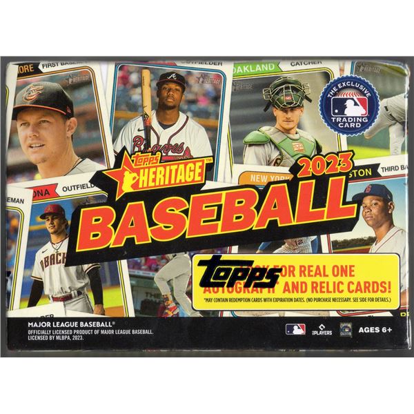 2023 Topps Heritage Baseball Blaster Box. Real One Autographs and relic cards. 72 Cards