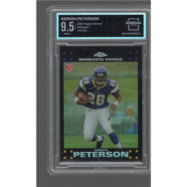 Adrian Peterson Refractor Rookie Card 2007 Topps Chrome #TC181 Graded Arena Club 9.5