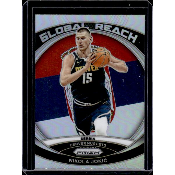 Nikola Jokic Silver Prizm Global Reach 2023-24 Panini Prizm #3