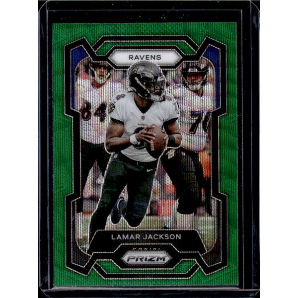 Lamar Jackson Green Wave Prizm 2023 Panini Prizm #18