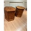 Image 1 : Pair end tables carved