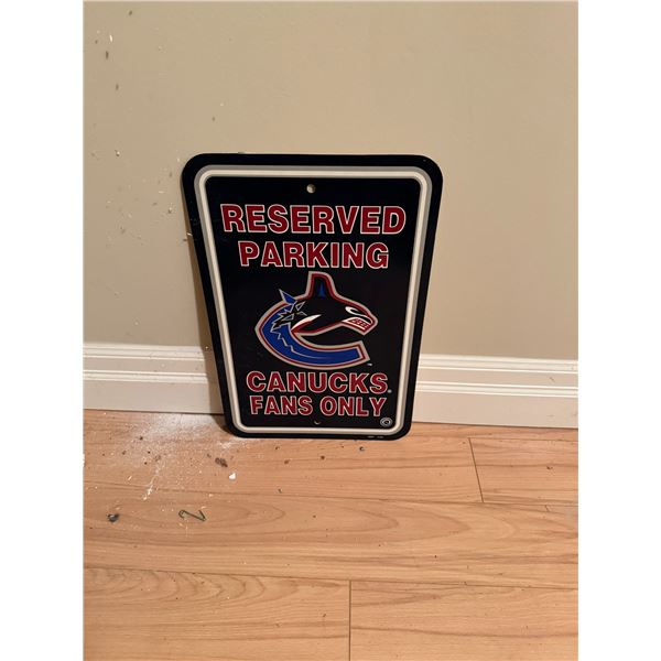 Canucks metal sign