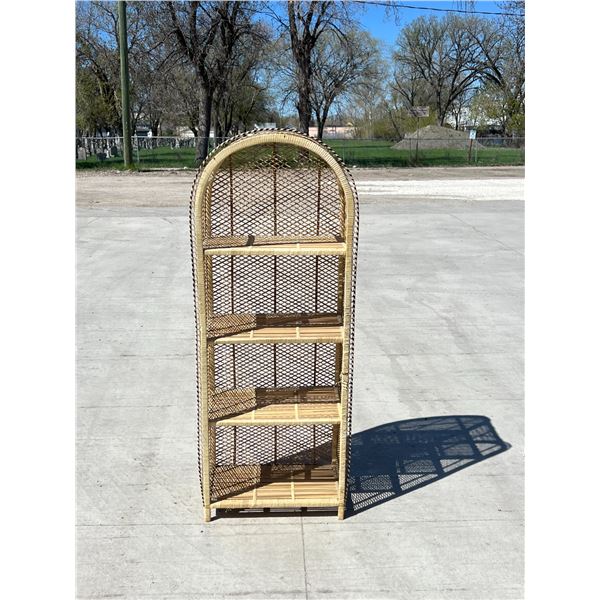 Vintage Wicker Open Display Shelf - Approx: 25x12" & 63.5"T see all photos