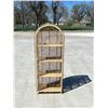 Image 1 : Vintage Wicker Open Display Shelf - Approx: 25x12" & 63.5"T see all photos