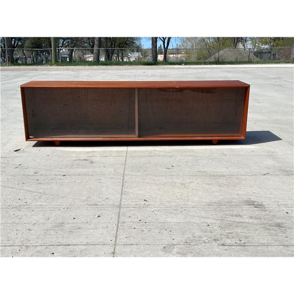 Mid Century Teak Display Cabinet / Hutch - Approx: 60x12" & 16.75"T see all photos