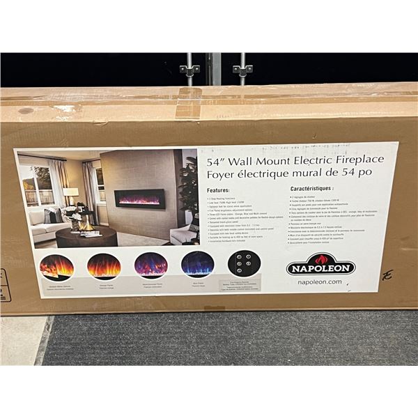 New Napoleon 54" Electric Wall Mount Fireplace - NEFL54HB - see all photos
