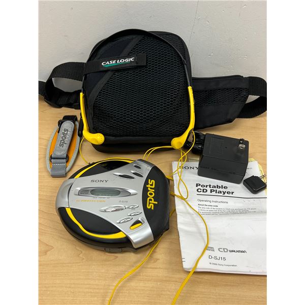 Sony CD Sports Walkman & accessories as pictured D-SJ15 (tested quickly, working)