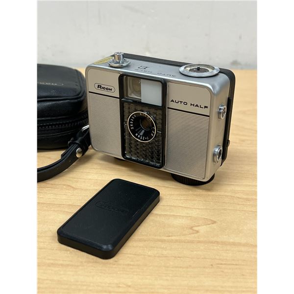 Vintage Ricoh Auto Half E Film Camera and case as pictured - not tested