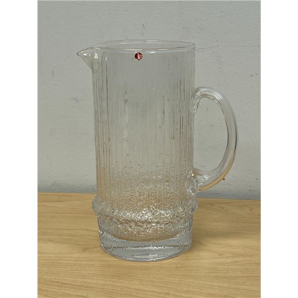 iittala Niva Mid Century Textured Glass Pitcher - Approx: 8" tall