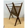 Image 1 : Mid Century Wood Butterfly Style Fold up Magazine Rack / Holder - Approx: 17.5"W 21.5"T