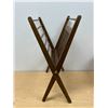 Image 3 : Mid Century Wood Butterfly Style Fold up Magazine Rack / Holder - Approx: 17.5"W 21.5"T