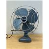 Image 1 : Vintage Blue Torcan Industrial Metal Desk Fan - Single Speed, working - Approx: 14.5"T 11"W