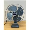 Image 2 : Vintage Blue Torcan Industrial Metal Desk Fan - Single Speed, working - Approx: 14.5"T 11"W