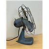 Image 4 : Vintage Blue Torcan Industrial Metal Desk Fan - Single Speed, working - Approx: 14.5"T 11"W