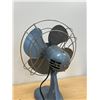 Image 6 : Vintage Blue Torcan Industrial Metal Desk Fan - Single Speed, working - Approx: 14.5"T 11"W