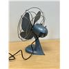 Image 7 : Vintage Blue Torcan Industrial Metal Desk Fan - Single Speed, working - Approx: 14.5"T 11"W