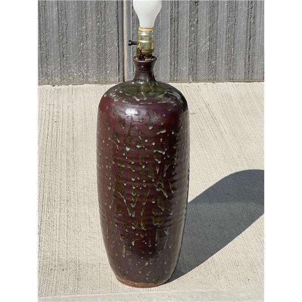 Signed Jack Sures (Canada) Stoneware Glazed Lamp - Statement Piece, works - 22"T 8"W