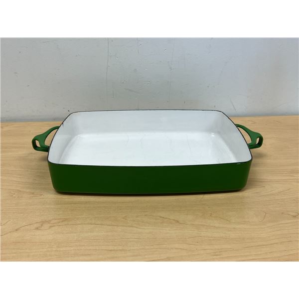 Mid Century Dansk Designs (France) Metal Enamel Baking Dish - shows use/wear 10x13"