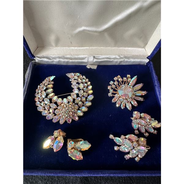 2 SHERMAN Brooches & 2 pairs of earrings (one SHERMAN, one not signed)