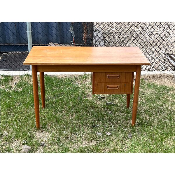 Mid Century Danish Teak Writing Desk - shows use/wear (see photos) 45x23.5" & 29.5"T