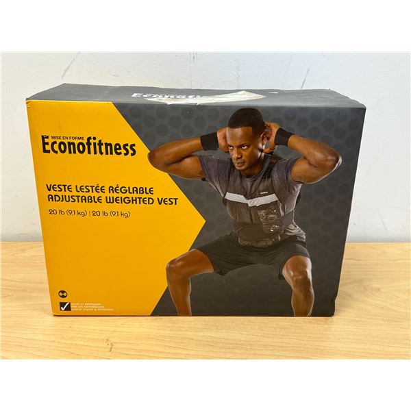 Econofitness Adjustable Weighted Vest - up to 20 LBS - exercise / workout (see all photos)