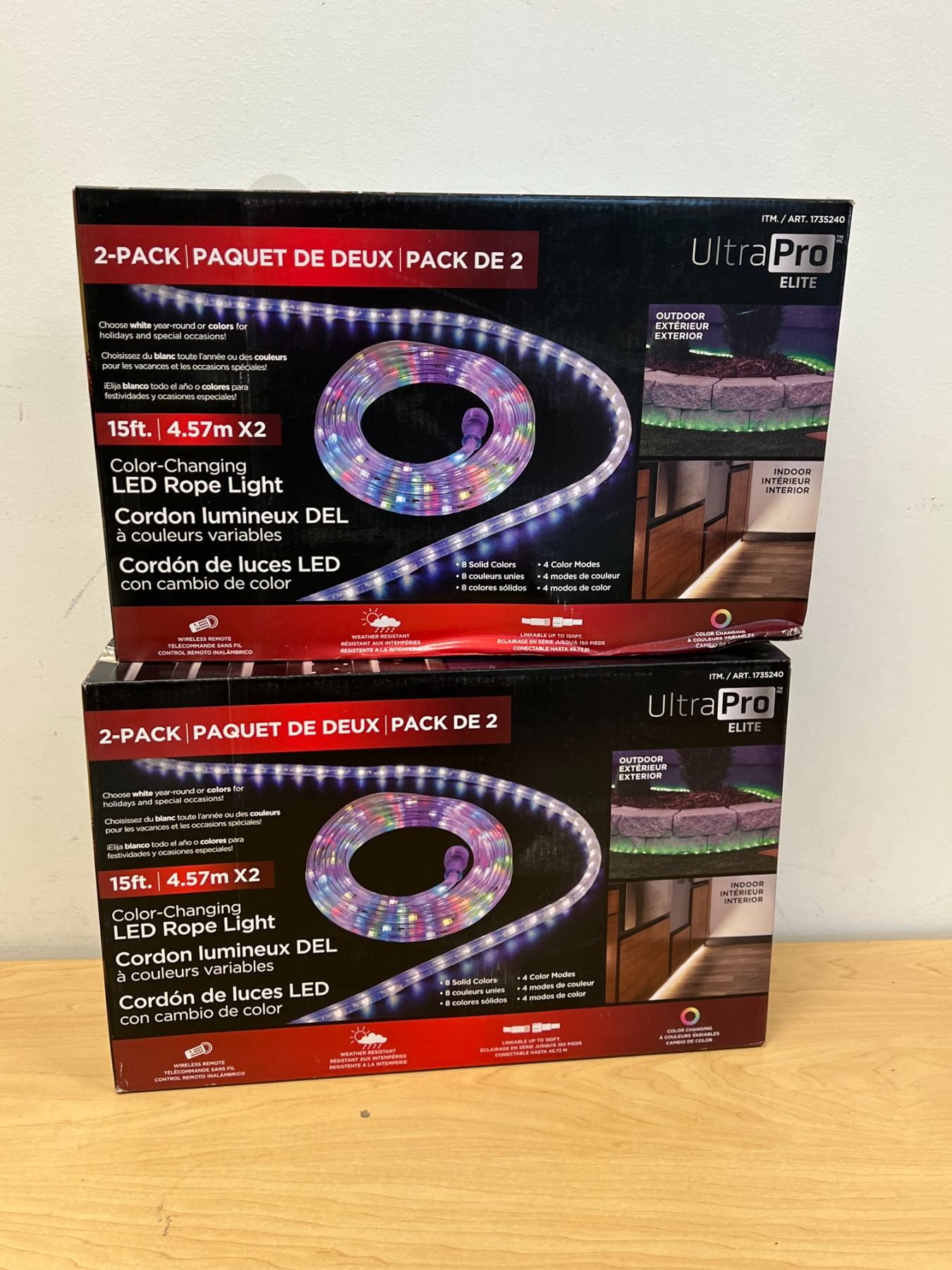 2 boxes Color-Changing LED Rope Lights - new in box - 60 feet all ...