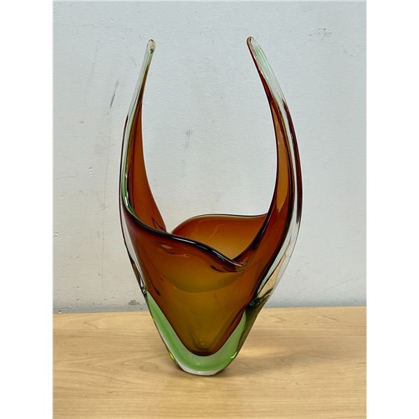 Beautiful (Possibly Murano) Multi Colored Art Glass Centerpiece - approx: 12"T 6.75"W