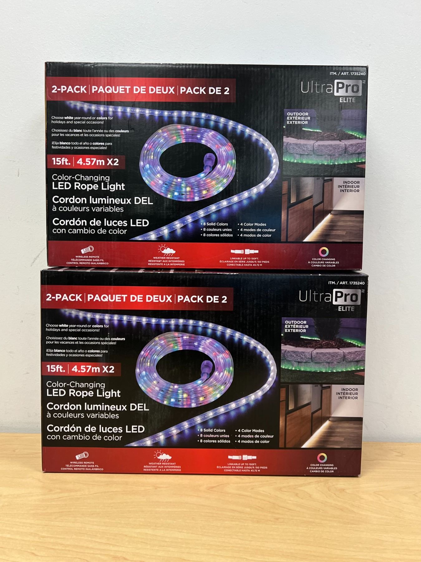 2 boxes Color-Changing LED Rope Lights - new in box - 60 feet all ...