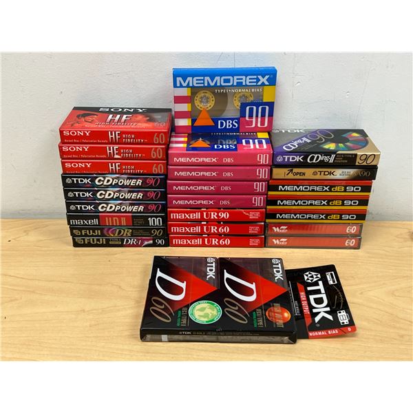 25 New Sealed Blank Cassette Tapes - see all photos