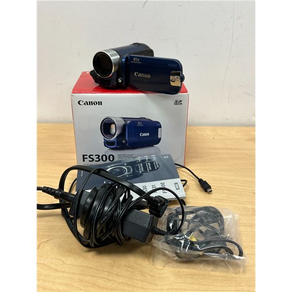 Canon FS300 Digital Video Camcorder with Box & accessories as pictured - powers up, not tested