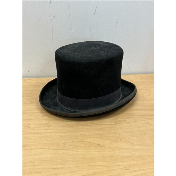 Vintage Smithbilt Hats Black Top Hat - opening approx: 8x6.75" with 6" Crown see all photos