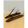 Image 1 : 2 Vintage Wooden Boat Loom Weaving Flying Shuttle Spools 18.5" see all photos