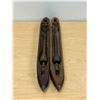 Image 3 : 2 Vintage Wooden Boat Loom Weaving Flying Shuttle Spools 18.5" see all photos