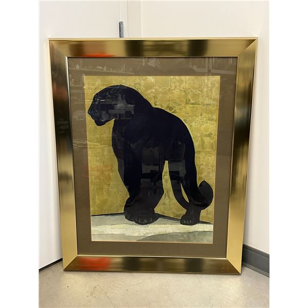 Paul Jouve Black Panther Framed Art - Large Piece approx: 33.5x41.5"