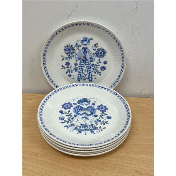 6 Mid Century Lotte Figgjo Turi-Design (Norway) 9.5" Dinner Plates - good used condition