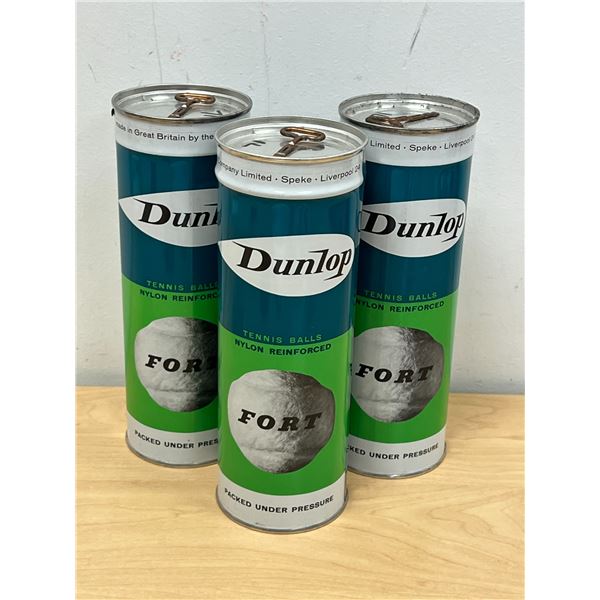 3 Vintage New Old Stock Dunlop Tennis Ball Tins with Key Openers - see all photos