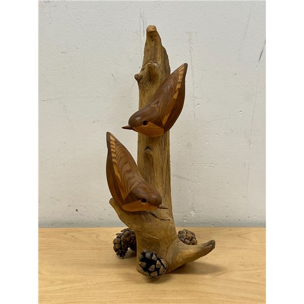 Norm Peterson (Winnipeg) Hand Crafted Wooden Bird Sculpture 11" see all photos