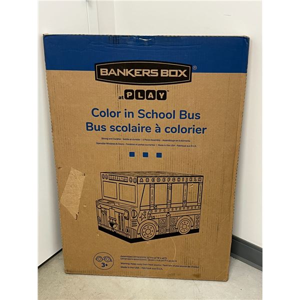 New Color in Cardboard School Bus - bankers box - see all photos for details