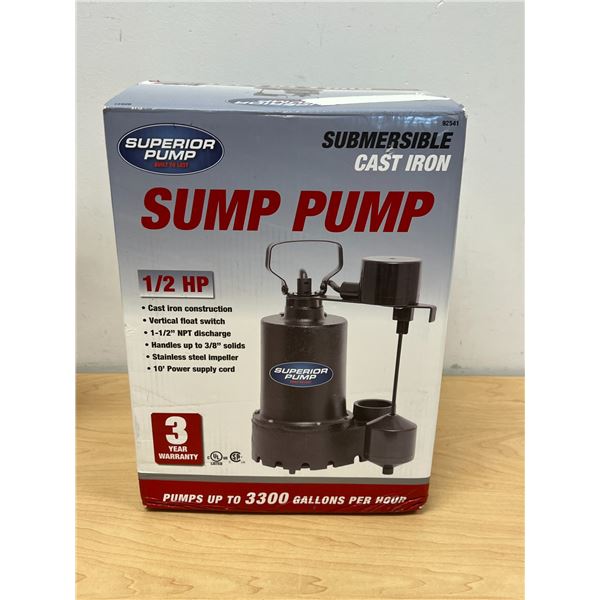 New Submersible Cast Iron Sump Pump - see all photos for info/details